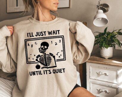 I'll Wait Till It's Quiet Halloween Sweatshirt, Spooky Teacher Comfort Colors Shirt