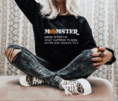 Momster Funny Mom Halloween Tee, Fall Shirt, Halloween Shirt For Women, Womens Fall Comfort Colors Shirt