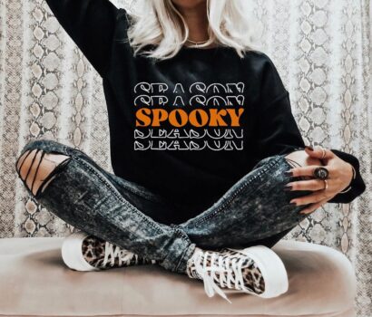 Spooky Season Halloween Shirt, Spooky Mama Halloween Mom Shirt, Scary Trick Or Treat Comfort Colors Shirt