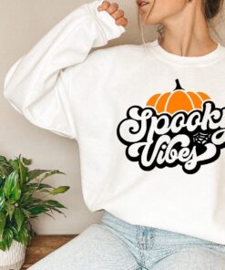 Spooky Vibes Halloween Tee, Spooky Mama Halloween Mom Comfort Colors Shirt