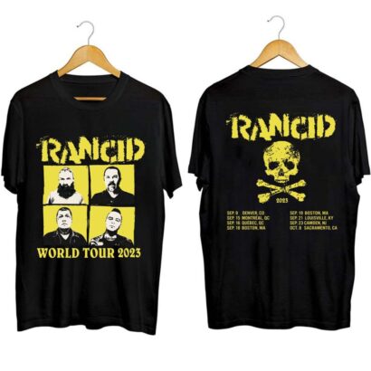 Rancid World Tour 2023 Shirt, Rancid Band Shirt, Rancid 2023 Concert Shirt