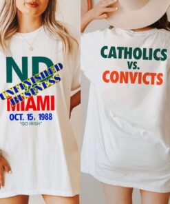 Catholics vs Convicts Shirt, Notre Dame Shirt, Comfort color shirt