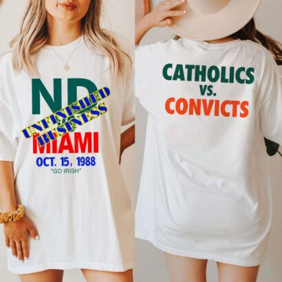 Catholics vs Convicts Shirt, Notre Dame Shirt, Comfort color shirt