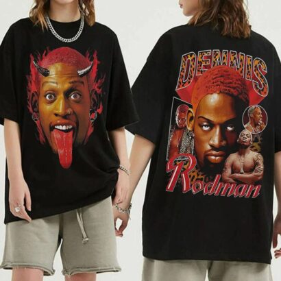 Dennis Rodman Vintage Style T Shirt 2 Sides, Dennis Rodman Fluo Sweatshirt