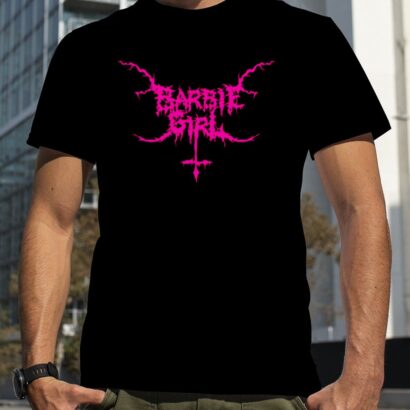 Black Metal Barbie Girl Pink shirt