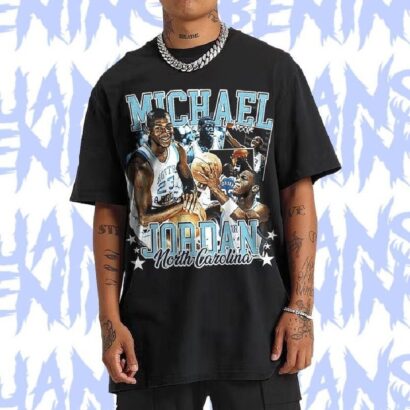 Michael Jordan UNC 90s Style Vintage Bootleg Tee graphic T shirt , Michael Jordan Vintage Shirt