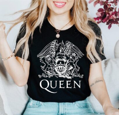 Queen Band T-shirt, Freddie Mercury Shirt, 80s Nostalgia Vintage Style Queen Tshirt