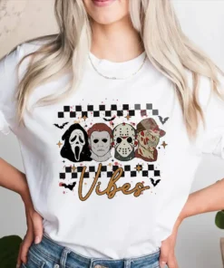 Retro Halloween shirt, horror Halloween sublimation shirt, spooky vibes shirt, scary movie shirt