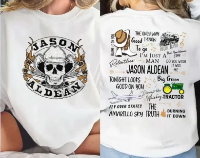 Jason Aldean Cowboys Skull Boots and Hat T-Shirt, Jason Aldean Album Tour 2023 Shirt