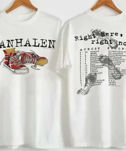 1993 Van Sneaker Right Here Right Now Across Europe Tour Tshirt, Van Halen Tshirt