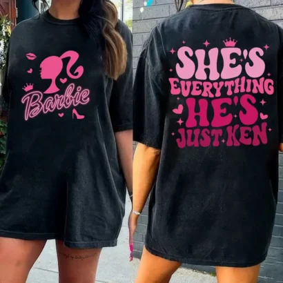 Barbie Movie 2023 Shirt, She's Everything He's Just Ken, Barbie Shirt, Pink Barbie Shirt