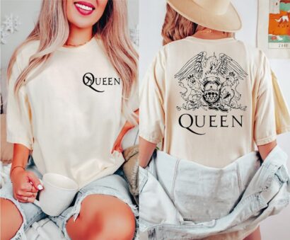 Queen Band T-shirt, Freddie Mercury Shirt, Festival Clothing Rock Band, 80s Nostalgia Vintage Style Queen Tshirt