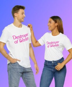 Destroyer of Worlds in Pink Barbie Shirt, Barbenheimer Shirt, Barbie Oppenheimer T-Shirt