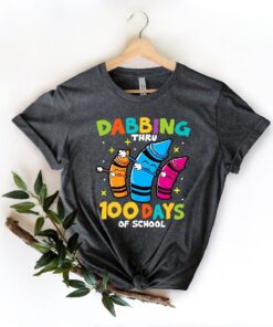 Dabbing Thru 100 Days Of School Shirt,100 Days Brighter Shirt, Teacher Shirt