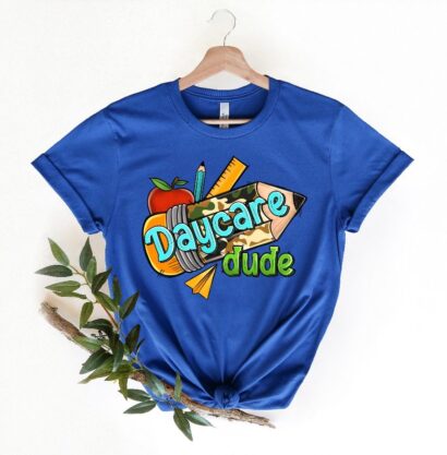 Daycare Dude Camo School Pencil Shirt, Back To School Shirt , Teacher Shirt