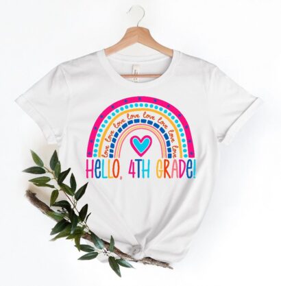 Hello 4th Grade Shirts, Teach Love Inspire Shirt, Fourth Grade Teacher Tee