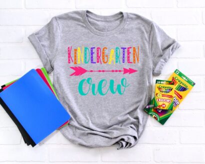 Hello Kindergarten Crew Shirts, Teach Love Inspire, Back To School Shirt