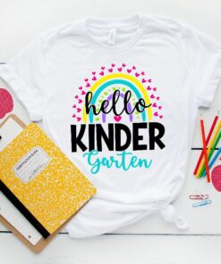 Hello Kindergarten Shirts, Back To School Shirt, First Grade Teacher Tee