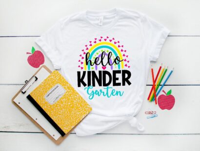 Hello Kindergarten Shirts, Back To School Shirt, First Grade Teacher Tee