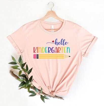 Hello Kindergarten Shirts, Teach Love Inspire Shirt, Back To School Shirt, First Grade Teacher Tee