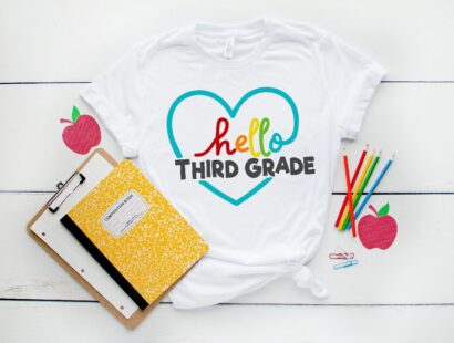 Hello Third Grade Shirts, Back To School Shirt