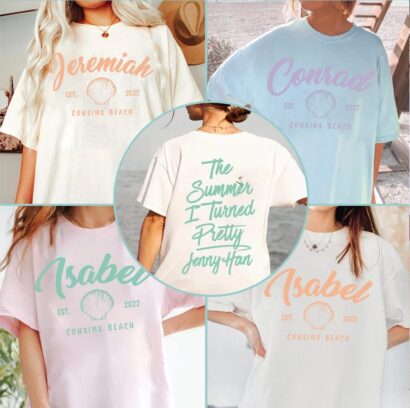 Customs The summer I turned pretty comfort color tshirt, summer cousins beach shirt, Team Conrad Jeremiah Jsabel comfort color shirt