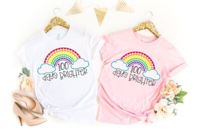 Teacher 100 Days Brighter, Teacher Shirt, 100 Days Of School Shirt