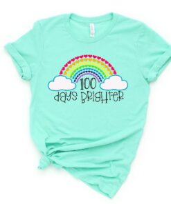 Teacher 100 Days Brighter, Teacher Shirt, 100 Days Of School, Teacher Gifts