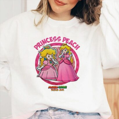 Vintage Nintendo Princess Peach Duo Super Mario TShirt, Funny Gift For Kids Sweatshirt