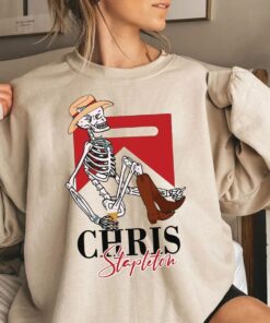 Chris Stapleton Skeleton TShirt, Chris Stapleton Cowboy Sweatshirt, Retro 90s Chris Stapleton Fan Gift Tee