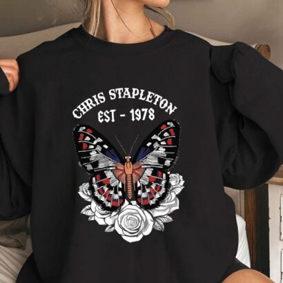 Chris Stapleton EST 1978 TShirt, Chris Stapleton Butterfly Shirt, Chris Stapleton Fan Gift Tee, Country Music Tour shirt