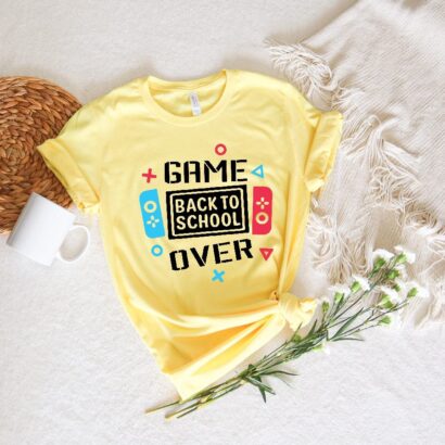 Game Over Back To School Game Console Shirt, 2022 Funny First Day Of School Shirt