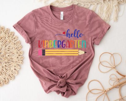 Hello Kindergarten Colorful Pencil Shir, Back To School Shirt