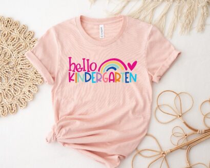 Hello Kindergarten Colorful Rainbow Shirt, Back To School Shirt