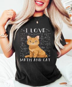I Love Math And Cat Shirt, Math Teacher Gift, Math Teacher Shirts