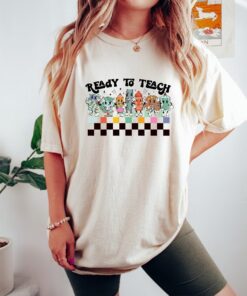 Ready To Teach Shirt, Checkered Teacher Shirt, Vintage Retro School Shirt