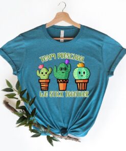 Team Preschool We Stick Together Shirt, Preschool Cactus Gang Shirt