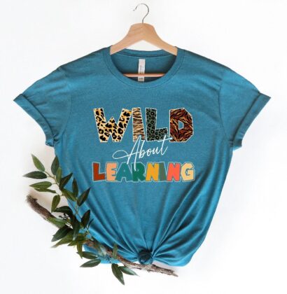 Wild About Learning At School Shirt,2023 Funny First Day Of School Shirt