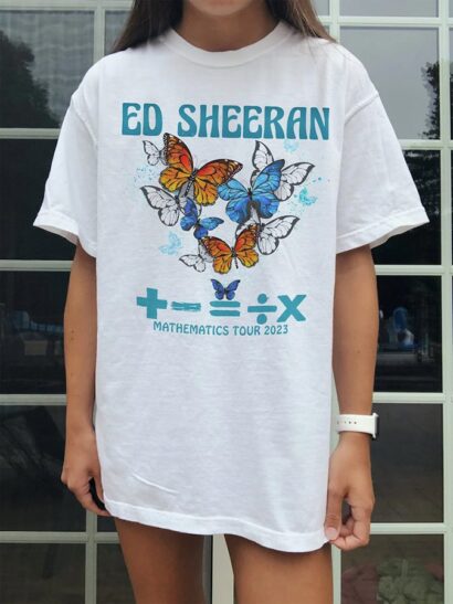 Ed Mathematics Tour 2023 Shirt, Butterfly Tshirt, Ed Sheeran Shirt