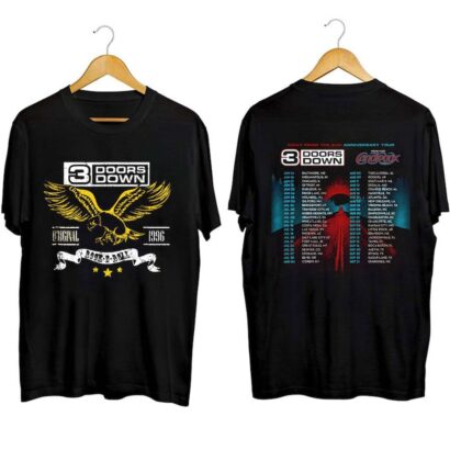3 Doors Down tour Shirt, Away From the Sun Anniversary Tour 2023 Shirt, 3 Doors Down Rock Band tee