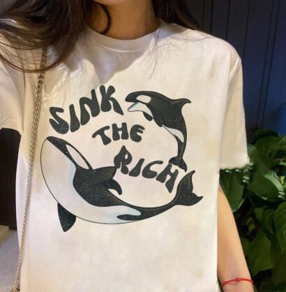 Sink The Rich Shirt, Gladis the Orca Tee, Be Like Gladis the Yacht-Sinking tshirt