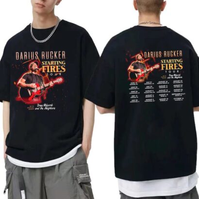 Darius Rucker Starting Fires Tour 2023 Shirt, Darius Rucker Tour tshirt