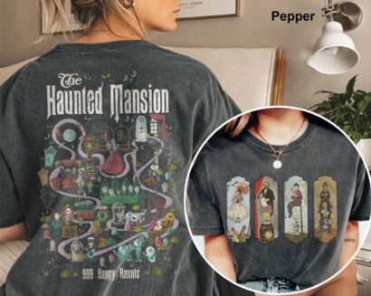 Comfort Color Haunted Mansion Shirt, The Haunted Mansion Map Comfort Color Shirt