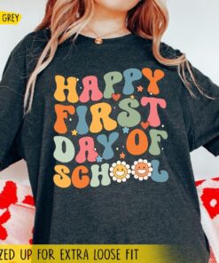 Happy First Day Of School Shirt, Back To School Shirt Teacher, Teacher Shirt Women