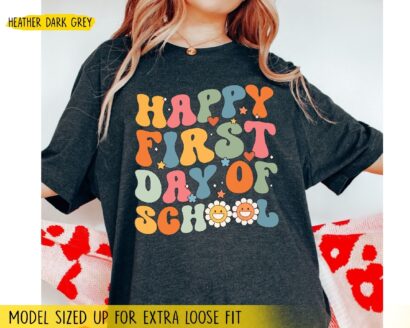 Happy First Day Of School Shirt, Back To School Shirt Teacher, Teacher Shirt Women