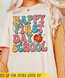 Happy First Day Of School Shirt, Back To School Shirt Teacher, Teacher Shirt Women