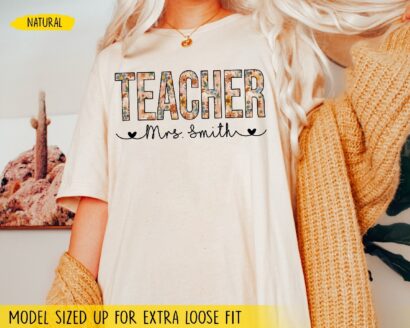 Teacher Shirts For Women, Custom Name Teacher Shirts, Back To School Teacher Shirt