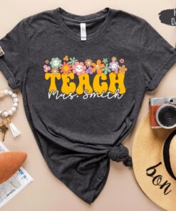 Personalized Teacher Name Shirts Retro Teach Shirt, Back To School Shirt