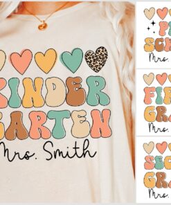 Personalized Teacher Name Shirts, Kindergarten Teacher Shirt, Groovy Teacher Shirt