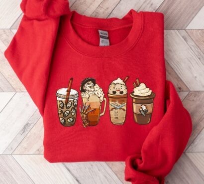 Halloween Coffee Shirt, Horror Coffee Sweatshirt, Horror Movie Coffee Shirt, Halloween Sweatshirt